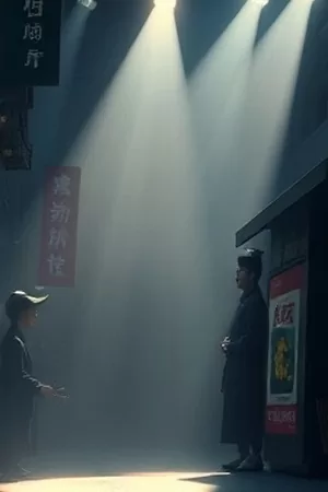 《逆风书店》竖版海报，台风天里半掩的旧书店门脸