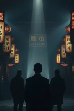 《长街旧灯》竖版海报，老式居民楼下的昏黄路灯与自行车
